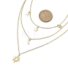 Brass 3 Layer Necklaces for Women NJEW-JN04734-02-3