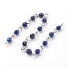 Handmade Natural Lapis Lazuli Beads Chains AJEW-JB00454-06-1