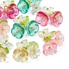 8Pcs 4 Colors Glass & Acrylic Pendants PALLOY-YW00215-2