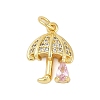 Rack Plating Brass Micro Pave Cubic Zirconia Pendants KK-R166-02G-05-1