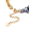 Gemstone Chips Beaded Bracelet with Clear Cubic Zirconia Heart Angel Wing Charms BJEW-JB07527-7
