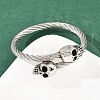 304 Stainless Steel Bangles for Men Women BJEW-H631-05C-AS-2