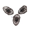 Natural & Synthetic Gemstone Retro Finger Rings RJEW-B067-02R-2