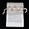 Polyester Lace & Slub Yarn Drawstring Gift Bags OP-Q053-010A-2