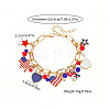 Independence Day Alloy Enamel Multi Heart Charm Bracelets for Women WG830B1-01-4