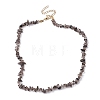 Natural Ice Obsidian Chip Beaded Necklace NJEW-JN04616-02-4
