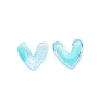 3D Heart with Glitter Powder Resin Cabochons MRMJ-TAC0004-26B-1