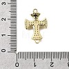 Religion Brass Micro Pave Clear Cubic Zirconia Connector Charms KK-G602-07G-07-3