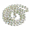Electroplate Transparent Glass Beads Strands EGLA-N002-36-C05-2