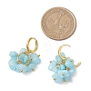 3 Pairs Natural Rose Quartz & White Jade & Lapis Lazuli Chip Beads Hoop Earrings EJEW-JE06823-5