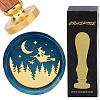 Brass Wax Seal Stamps with Wood Handle AJEW-WH0412-0180-1