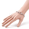 201 Stainless Steel Handcuff Link Bracelet with Curb Chains for Men Women BJEW-TA00172-3