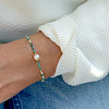 Natural Freshwater Pearl and Dyed Natural Howlite Rice Beaded Stretch Bracelets for Women PF0459-2-3
