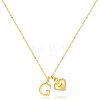 Brass Initial and Heart Pendant Necklaces for Women FS-WG01F32-07-1
