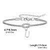 304 Stainless Steel Initial Charm Bracelets FS-WGD8E41-47-1