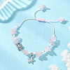 Turtle Alloy Charm Bracelets BJEW-MZ00329-02-1