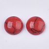 Dyed Synthetic Turquoise Flat Back Dome Cabochons X-TURQ-Q102-01F-1