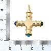 Brass with Synthetic Malachite & Turquoise and ABS Plastic Pearl Pendants KK-L267-02G-3