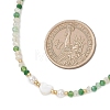 Natural Shell Heart & AB Color Plated Glass Faceted Rondelle Beaded Necklaces NJEW-JN05863-3