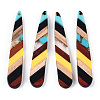 Transparent Resin & Walnut Wood Big Pendants RESI-E050-01B-E-1