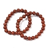 Natural Red Jasper Round Beaded Stretch Bracelets GG-CBA12F1-02A-02-4