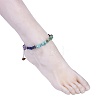 Chakra Jewelry Natural & Synthetic Gemstone Chip Anklets AJEW-AN00269-4