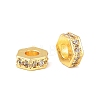 Brass Micro Pave Clear Cubic Zirconia European Beads KK-C142-11A-G-2