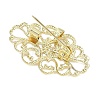 Flower Brass Lapel Pin Brooches for Clothes KK-CBA19A0-03G-2