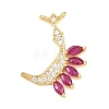 15Pcs Brass Micro Pave Cubic Zirconia Pendants KK-Z151-15G-02-2