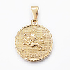 Real 18K Gold Plated 304 Stainless Steel Pendants STAS-H372-01D-1