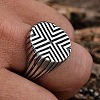 Textured 304 Stainless Steel Finger Rings for Men FS-WGDE9FA-05-4