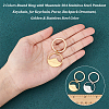 Unicraftale 2Pcs 2 Colors Round Ring with Mountain 304 Stainless Steel Pendant Keychain KEYC-UN0001-15-4