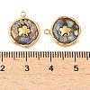 304 Stainless Steel Pave Natural Paua Shell Pendants STAS-F319-02C-G01-3