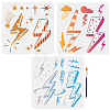 1 Set PET Hollow Out Drawing Painting Stencils DIY-MA0002-15-1