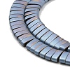 Electroplated Frosted Non-magnetic Synthetic Hematite Beads Strands G-G089-A01-10-3