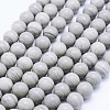 Natural Silver Line Jasper Beads Strands G-F531-8mm-O-1