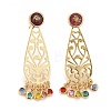 Rack Plating Brass Filigree Teardrop Dangle Stud Earrings EJEW-I265-01G-1