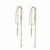Brass Chain Tassel Earrings KK-T062-40G-NF-4