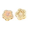 Brass Clear Cubic Zirconia Beads KK-B186-01G-3