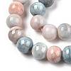 Opaque Crackle Glass Round Beads Strands X1-GLAA-T031-01C-2