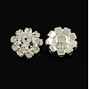 Shining Garment Accessories Flower Brass Grade A Rhinestone Findings Cabochons RB-S022-01-1