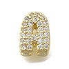Brass Micro Pave Cubic Zirconia Letter Multi-Strand Links KK-D295-32G-01-1