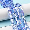 AB Color Plated Transparent Glass Beads Strands EGLA-P051-06A-A11-2