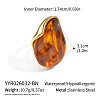 304 Stainless Steel Resin Cuff Open Ring for Women OM2986-3-1