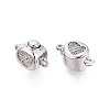 Brass Micro Pave Clear Cubic Zirconia Box Clasps KK-Q074-08P-3