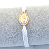 Religion Alloy Rhinestone and Enamel Link Bracelets FS-WG5574D-19-1