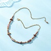 Natural Tiger Eye Chip & Round Persian Jade & Column Rhodonite Beaded Necklaces for Women NJEW-JN05633-1