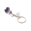 Glass & Tibetan Style Alloy Keychain KEYC-MZ00037-06-4