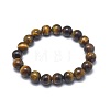 Natural Tiger Eye Bead Stretch Bracelets X-BJEW-K212-B-028-2