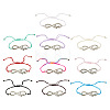 10Pcs 10 Color Alloy Infinity with Hope Link Bracelets Set for Men Women BJEW-TAC0008-02-2